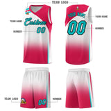 Custom White Red Gradient Fashion Sets Sports Uniform Basketball Jersey