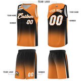 Custom Black Gold Orange Gradient Fashion Sets Sports Uniform Basketball Jersey