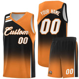 Custom Black Gold Orange Gradient Fashion Sets Sports Uniform Basketball Jersey