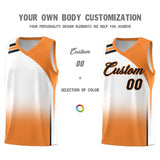 Custom White Gold Orange Gradient Fashion Sets Sports Uniform Basketball Jersey