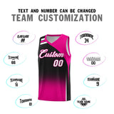 Custom Black Pink Gradient Fashion Sets Sports Uniform Basketball Jersey