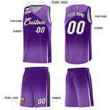 Custom Purple Purple Gradient Fashion Sets Sports Uniform Basketball Jersey
