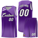 Custom Purple Purple Gradient Fashion Sets Sports Uniform Basketball Jersey