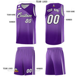Custom Purple Purple Gradient Fashion Sets Sports Uniform Basketball Jersey