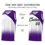 Custom White Purple Gradient Fashion Sets Sports Uniform Basketball Jersey