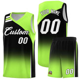Custom Black Fluorescent Green Gradient Fashion Sets Sports Uniform Basketball Jersey
