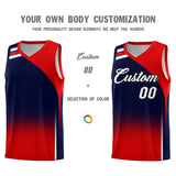Custom Navy Red Gradient Fashion Sets Sports Uniform Basketball Jersey