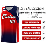 Custom Red Navy Gradient Fashion Sets Sports Uniform Basketball Jersey