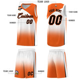 Custom White Orange Gradient Fashion Sets Sports Uniform Basketball Jersey