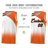 Custom White Orange Gradient Fashion Sets Sports Uniform Basketball Jersey