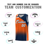 Custom Orange Navy Gradient Fashion Sets Sports Uniform Basketball Jersey