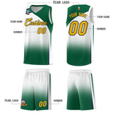 Custom White Kelly Green Gradient Fashion Sets Sports Uniform Basketball Jersey