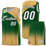 Custom Green Buckskin Brown Gradient Fashion Sets Sports Uniform Basketball Jersey