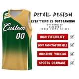 Custom Green Buckskin Brown Gradient Fashion Sets Sports Uniform Basketball Jersey