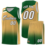Custom Buckskin Brown Teal Gradient Fashion Sets Sports Uniform Basketball Jersey