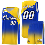 Custom Royal Gold Gradient Fashion Sets Sports Uniform Basketball Jersey