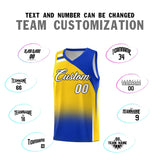 Custom Gold Royal Gradient Fashion Sets Sports Uniform Basketball Jersey