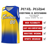 Custom Gold Royal Gradient Fashion Sets Sports Uniform Basketball Jersey