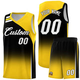 Custom Black and Gold Gradient Fashion Sets Sports Uniform Basketball Jersey