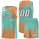 Custom Navy Buckskin Brown Gradient Fashion Sets Sports Uniform Basketball Jersey