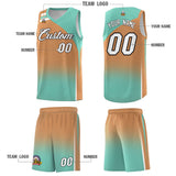 Custom Buckskin Brown Bright Green Gradient Fashion Sets Sports Uniform Basketball Jersey