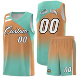 Custom Buckskin Brown Bright Green Gradient Fashion Sets Sports Uniform Basketball Jersey