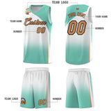 Custom White Bright Green Gradient Fashion Sets Sports Uniform Basketball Jersey
