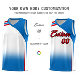 Custom White Royal Gradient Fashion Sets Sports Uniform Basketball Jersey