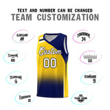 Custom Gold Navy Gradient Fashion Sets Sports Uniform Basketball Jersey