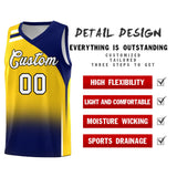 Custom Gold Navy Gradient Fashion Sets Sports Uniform Basketball Jersey