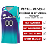 Custom Purple Aqua Gradient Fashion Sets Sports Uniform Basketball Jersey