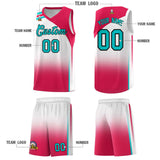 Custom White Red Gradient Fashion Sets Sports Uniform Basketball Jersey