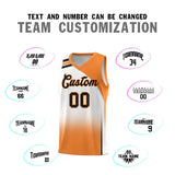 Custom White Gold Orange Gradient Fashion Sets Sports Uniform Basketball Jersey