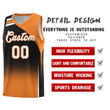 Custom Black Gold Orange Gradient Fashion Sets Sports Uniform Basketball Jersey
