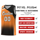 Custom Gold Orange Black Gradient Fashion Sets Sports Uniform Basketball Jersey