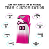 Custom White Pink Gradient Fashion Sets Sports Uniform Basketball Jersey