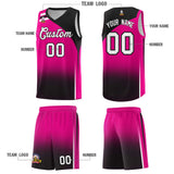 Custom Pink Black Gradient Fashion Sets Sports Uniform Basketball Jersey