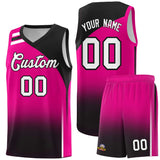 Custom Pink Black Gradient Fashion Sets Sports Uniform Basketball Jersey