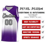 Custom White Purple Gradient Fashion Sets Sports Uniform Basketball Jersey