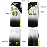 Custom White Black Gradient Fashion Sets Sports Uniform Basketball Jersey