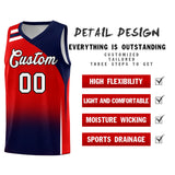 Custom Red Navy Gradient Fashion Sets Sports Uniform Basketball Jersey