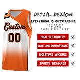 Custom White Orange Gradient Fashion Sets Sports Uniform Basketball Jersey