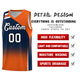Custom Navy Orange Gradient Fashion Sets Sports Uniform Basketball Jersey