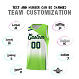 Custom White Fluorescent Green Gradient Fashion Sets Sports Uniform Basketball Jersey