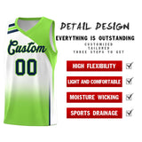 Custom White Fluorescent Green Gradient Fashion Sets Sports Uniform Basketball Jersey