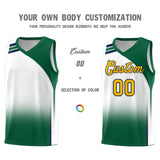 Custom White Kelly Green Gradient Fashion Sets Sports Uniform Basketball Jersey