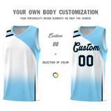 Custom Light Blue White Gradient Fashion Sets Sports Uniform Basketball Jersey