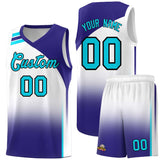 Custom White Royal Gradient Fashion Sets Sports Uniform Basketball Jersey