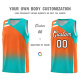 Custom Orange Aqua Gradient Fashion Sets Sports Uniform Basketball Jersey