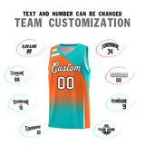 Custom Orange Aqua Gradient Fashion Sets Sports Uniform Basketball Jersey
